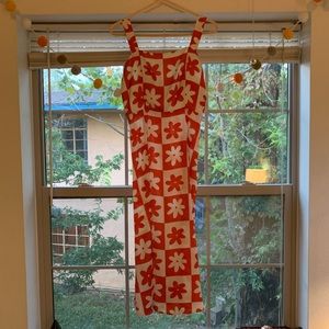 Lisa Says Gah Sloane Floral Orange Midi Dress